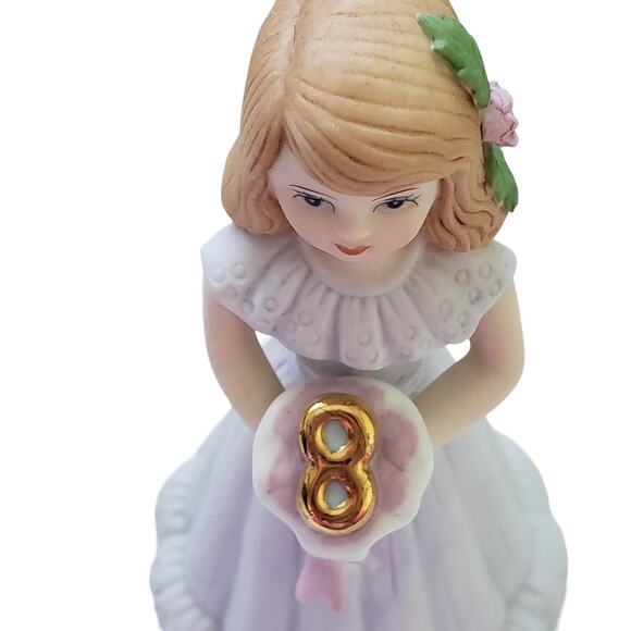 2 For $5 Sale Vintage Enesco Growing Up Birthday Girls Brunette Age 8 1982 - Picture 2 of 6